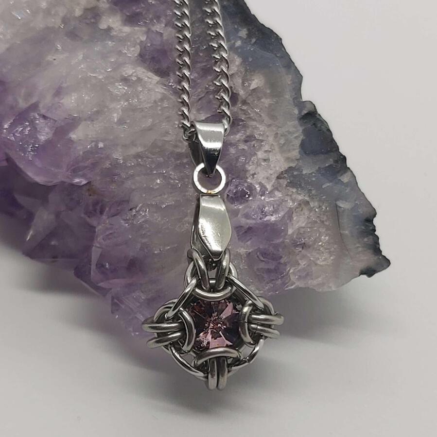 Crux Quadrata - made with stainless steel and Swarovski rivoli